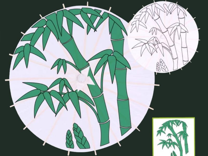 El paraguas para pintar- Child - DIY - Bamboo 1