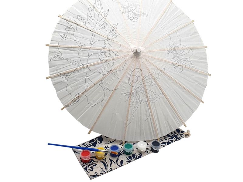 El paraguas para pintar - Infantil - DIY - El loto y las libélulas 2 2