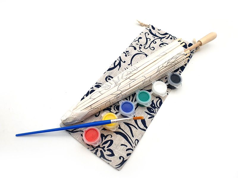 El paraguas para pintar - Infantil - DIY - El loto y las libélulas 2 4