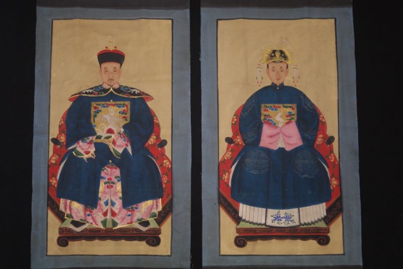 Emperadores Chinos Pintura China Azul 1