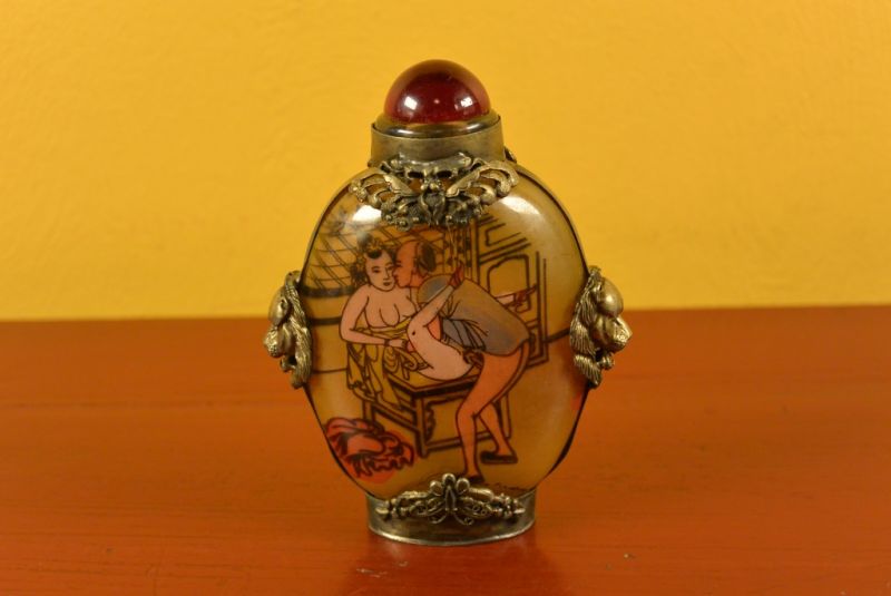 Erotica Chinese Glass Snuff Bottle Kamasutra 6 1