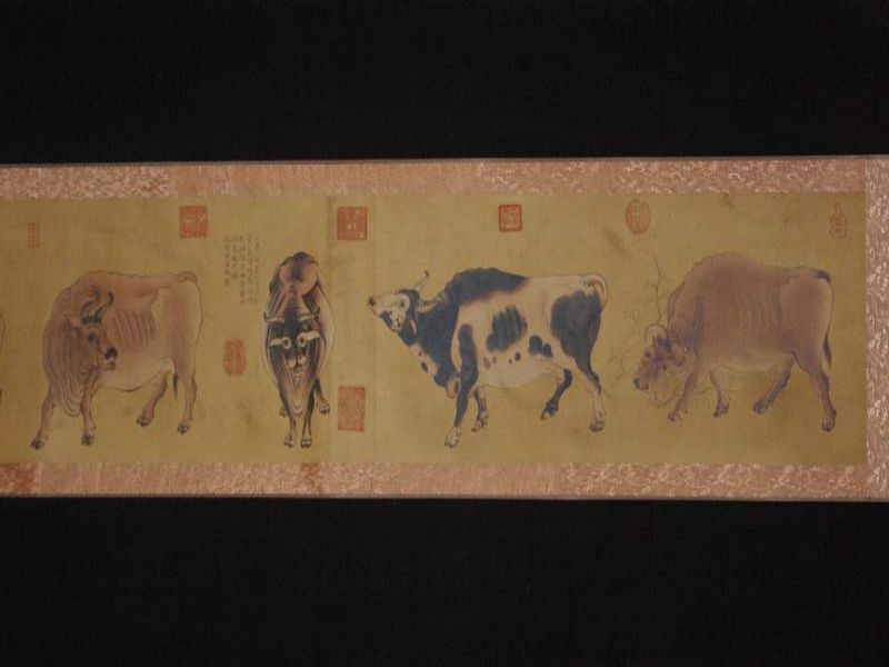 Escenas Chinas Pinturas cinco bueyes Han Huang 1