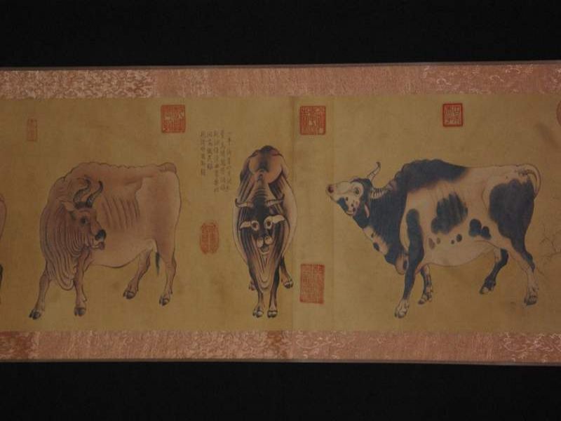 Escenas Chinas Pinturas cinco bueyes Han Huang 2