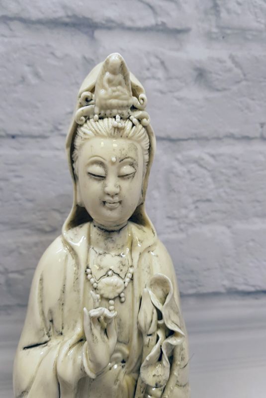 Estatua China Blanca - Porcelana Dehua - Diosa china 2