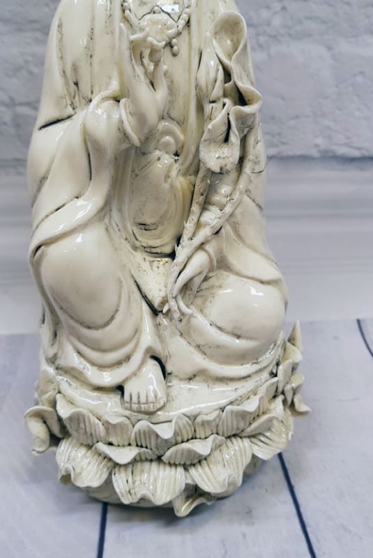 Estatua China Blanca - Porcelana Dehua - Diosa china 3