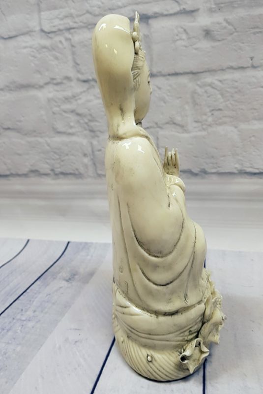 Estatua China Blanca - Porcelana Dehua - Diosa china 5