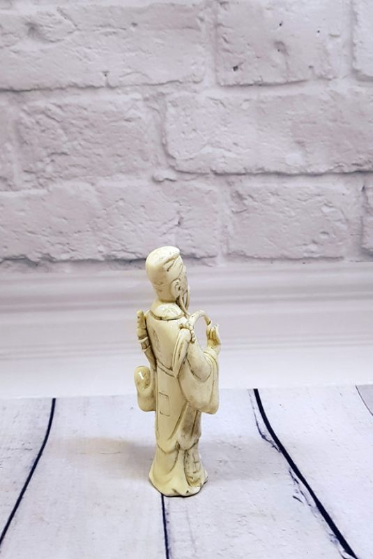 Estatua China Blanca - Porcelana Dehua - Hombre viejo 2