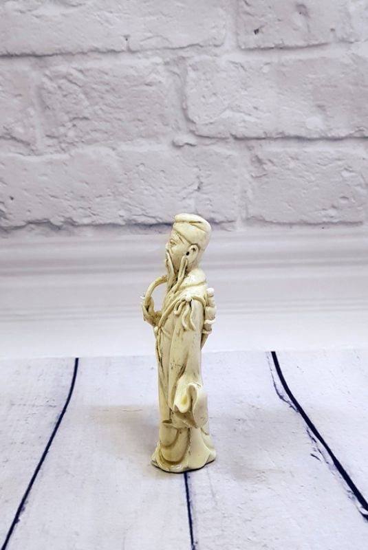 Estatua China Blanca - Porcelana Dehua - Hombre viejo 3