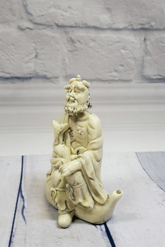 Estatua China Blanca - Porcelana Dehua - Viejo 2 1
