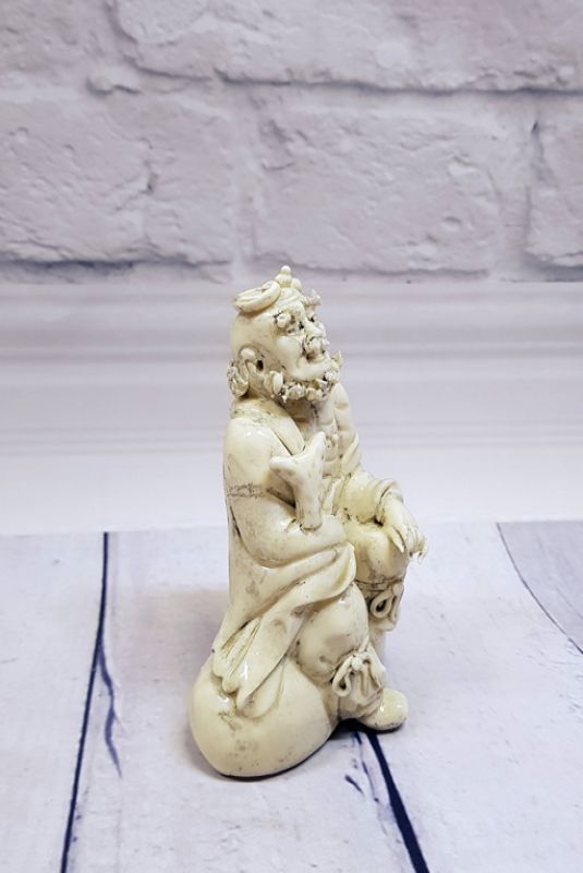 Estatua China Blanca - Porcelana Dehua - Viejo 2 2