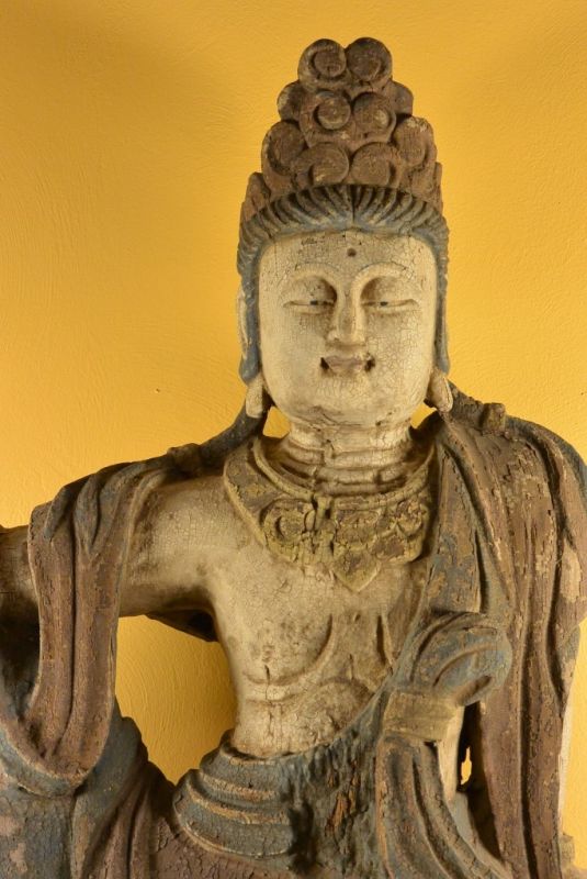 Estatua China de Madera Bodhisattva Vajrayāna 2