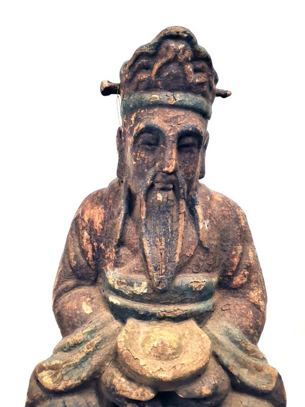 Estatua China de Madera Sabio budista 2