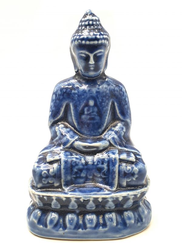 Estatua China de Porcelana Buda - Azul 1