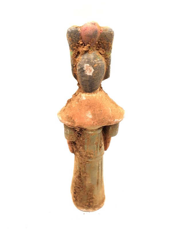 Estatua china - Terracota - Dama de la corte Tang - Flauta de pan 3