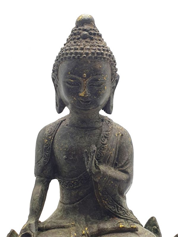 Estatua de bronce Buda en una flor de loto 2