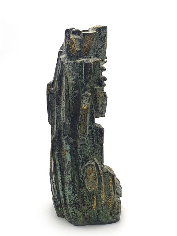 Estatua de bronce Diosa Guanyin bajo la roca 4