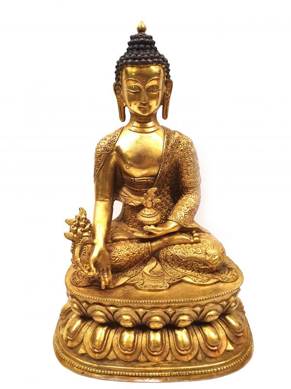 Estatua de bronce que representa a un Buda en posición de meditación 1