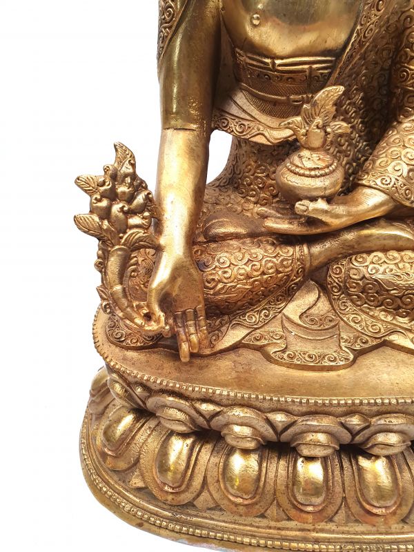 Estatua de bronce que representa a un Buda en posición de meditación 3