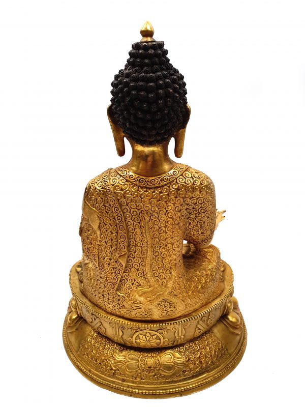 Estatua de bronce que representa a un Buda en posición de meditación 4