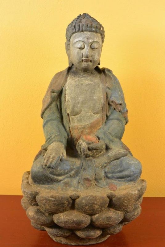 Estatua de madera de Asia - Buda Manjushri 1
