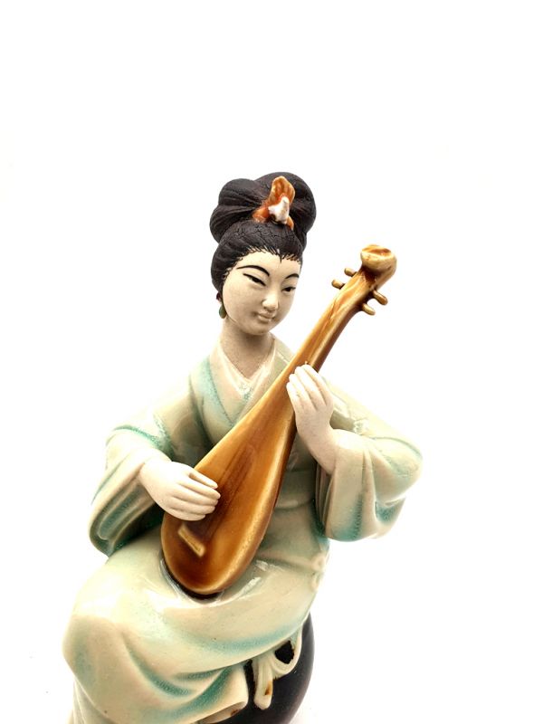 Estatua de porcelana - Revolución Cultural China - El músico - Laúd 3