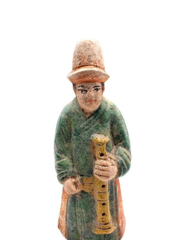 Estatua de terracota de China Tang Dynasty Flauta 2