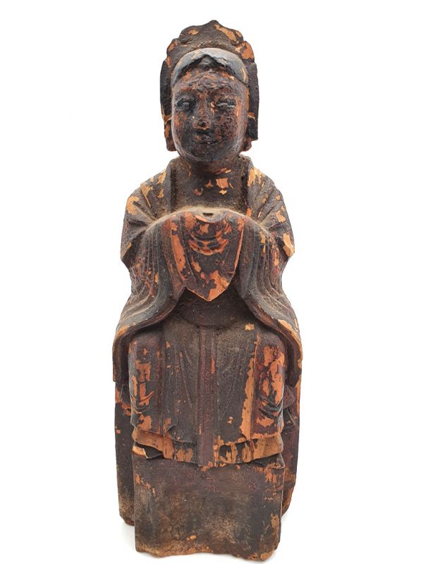 Estatua votiva china antigua - 2 ancestros de la dinastía Qing 1