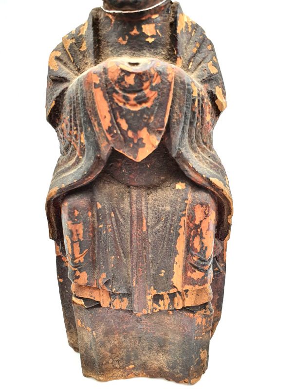 Estatua votiva china antigua - 2 ancestros de la dinastía Qing 3