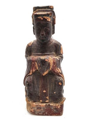 Estatua votiva china antigua - Dinastía de Qing - Hombre asiático