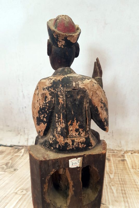 Estatua votiva china antigua - Dinastía de Qing - Monje chino 4