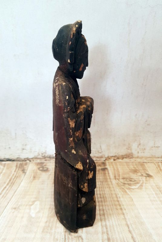 Estatua votiva china antigua - Dinastía de Qing - Pareja de ancestros 1 2