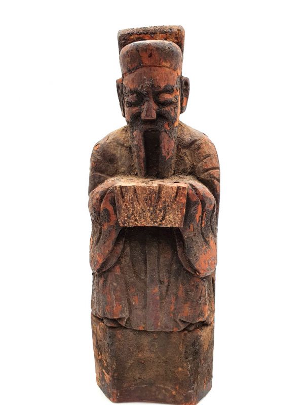 Estatua votiva china antigua - Dinastía de Qing - Viejo señor 1