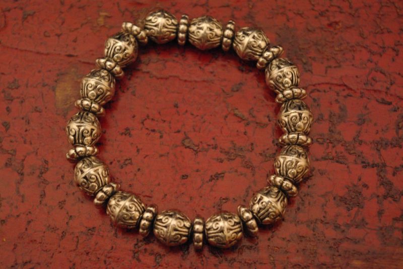 Ethnic Armband Beads Gross Kupfer und Silber 2