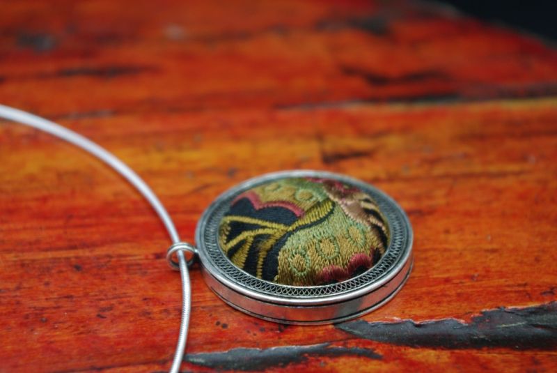 Ethnic Necklace Embroidery Round Pendant 5