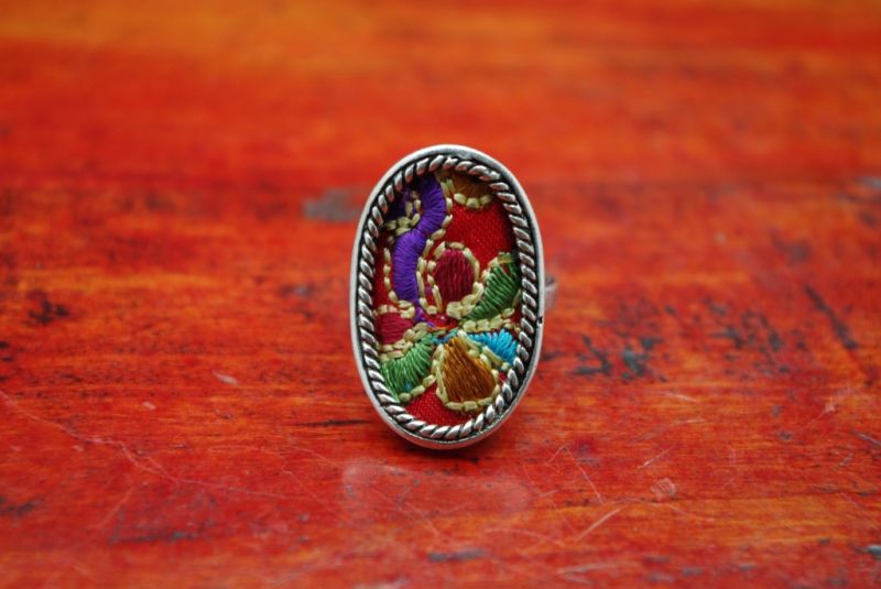 Ethnic Ring Embroidery Red 2