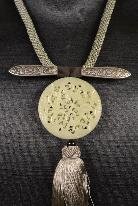 Ethnic Schmuckkreationen Jade und Seide Silber 4