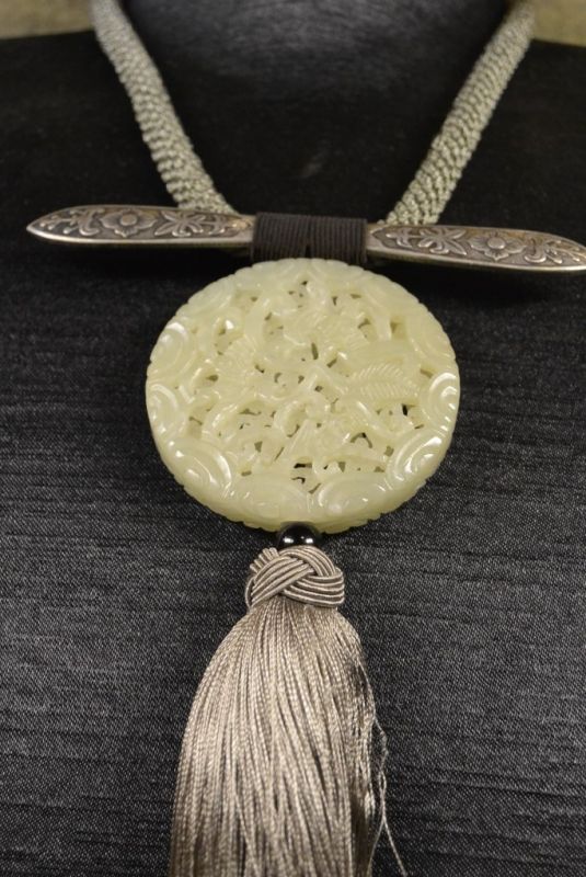 Ethnic Schmuckkreationen Jade und Seide Silber 5