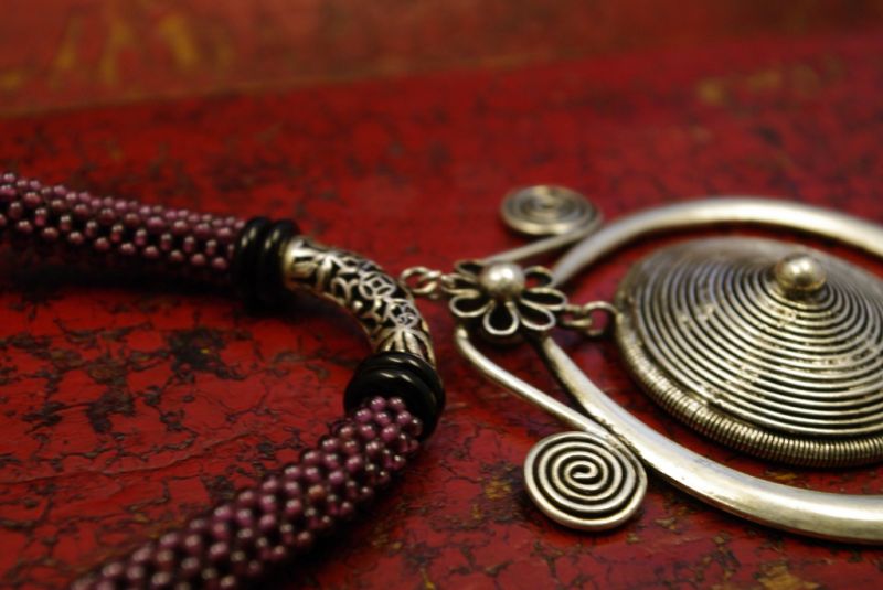 Ethnische Anhänger Amethyst Spirale 4