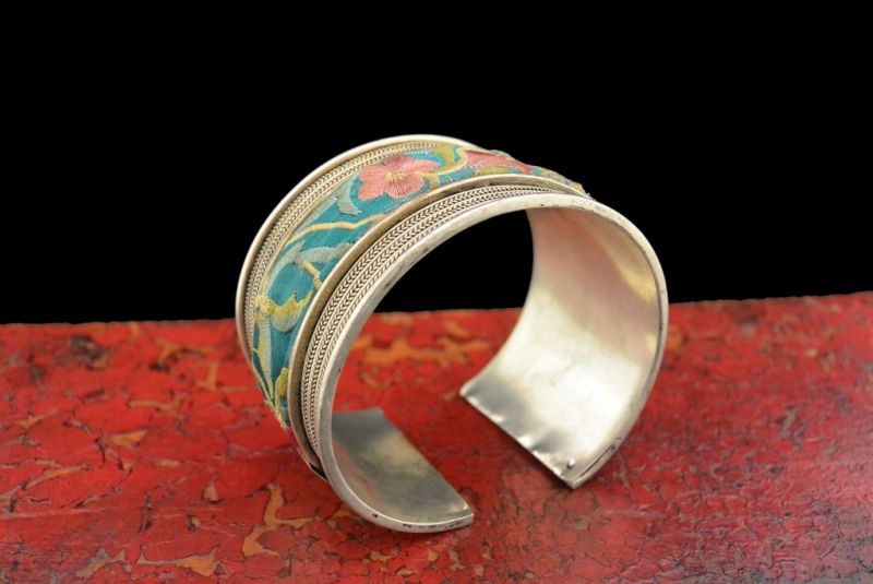 Ethnische Armbänder Stoff mit Blumen 2