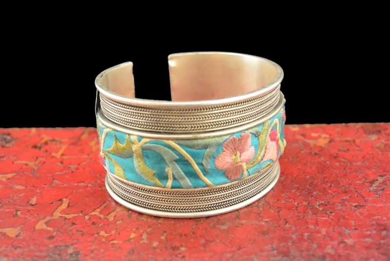 Ethnische Armbänder Stoff mit Blumen 3