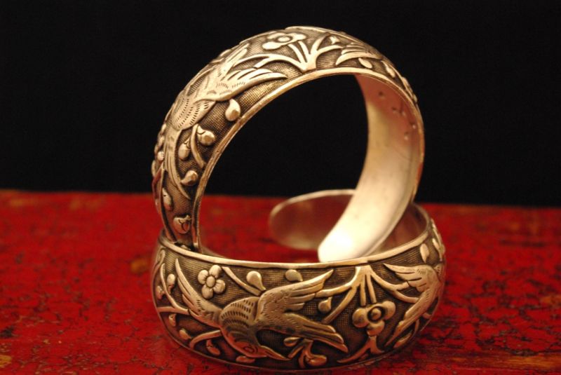 Ethnische Armbänder Vögel graviert 5