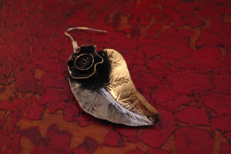 Ethnische Ohrringe Blume und Blatt 5