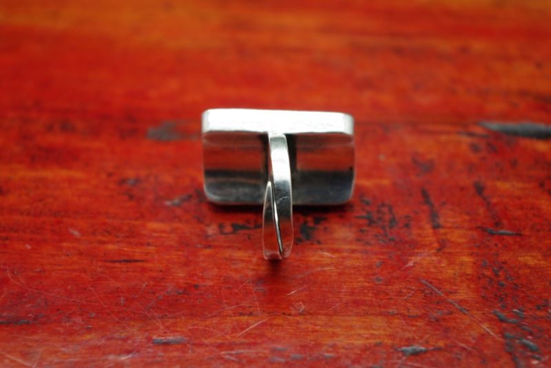Ethnische Stickerei Ring Rechteck Blau 4