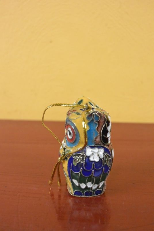 Eulen Cloisonné Gelb Rosa 4