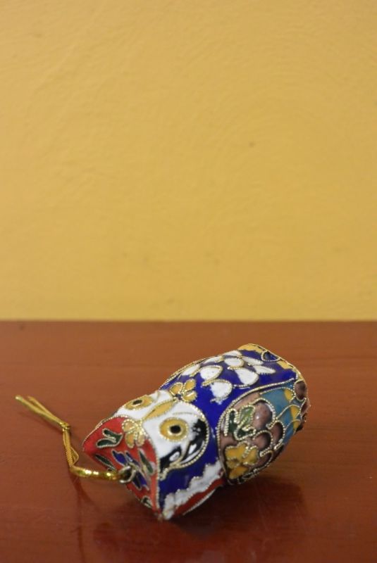 Eulen Cloisonné Rot Blau 5