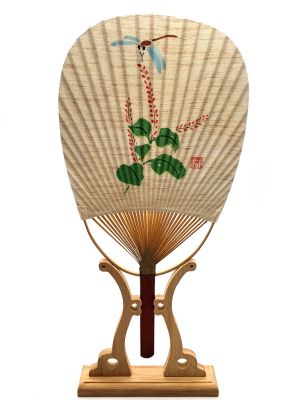 Éventail Japonais - Uchiwa - Bois et Papier - Libellule