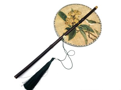 Éventail traditionnel chinois Enroulable - L'oiseau Éventail traditionnel chinois Enroulable - L'oiseau