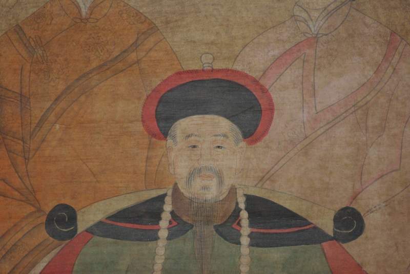 Familie Chinesischer 3 Personen Qing Dynastie 4