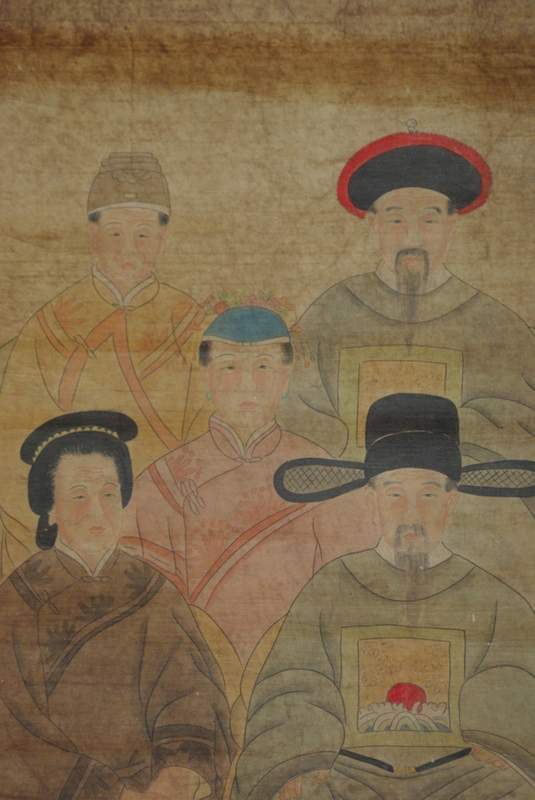 Familie Chinesischer Würdenträger auf Papier und Leinwand 3