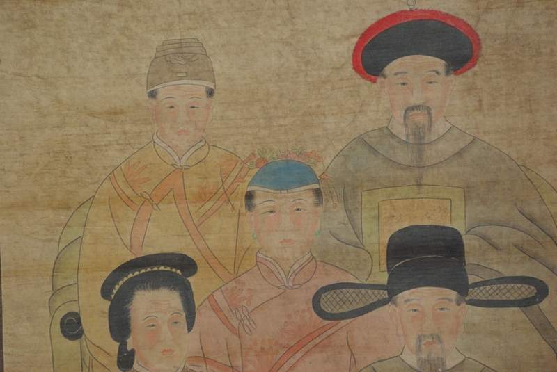 Familie Chinesischer Würdenträger auf Papier und Leinwand 4
